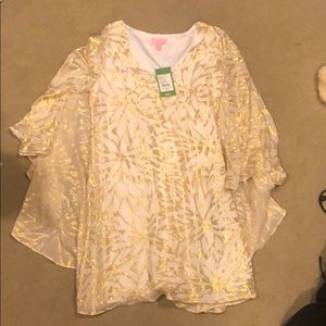 Lily Pulitzer Miri Silk Caftan Resort White